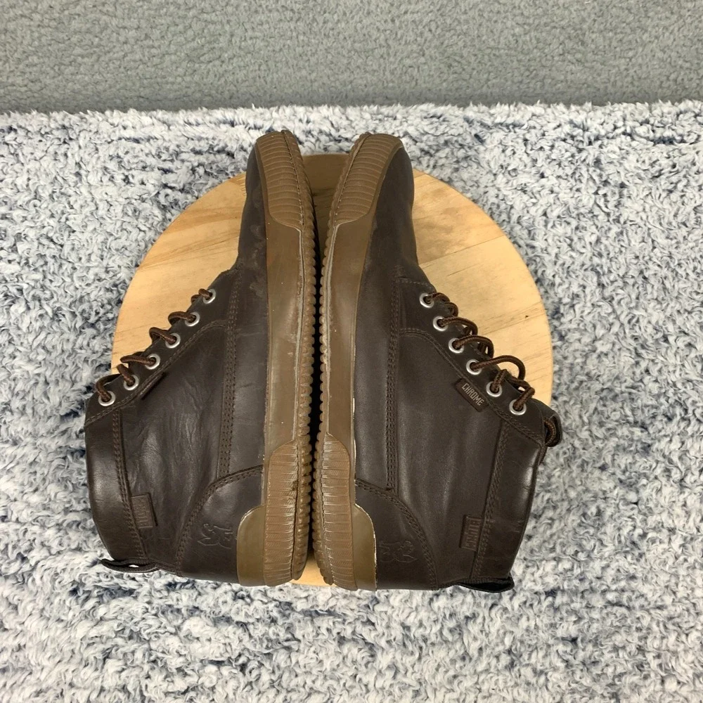 Chrome Industries Storm 415 Leather‎ Workboot Men's 9 Amber /Gum Waterproof $150